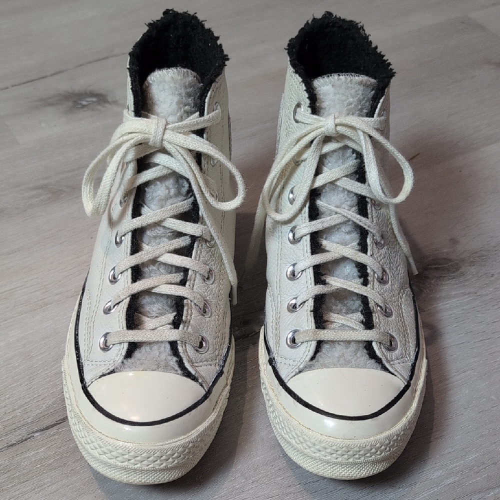 Converse Cream High-Top Sneakers